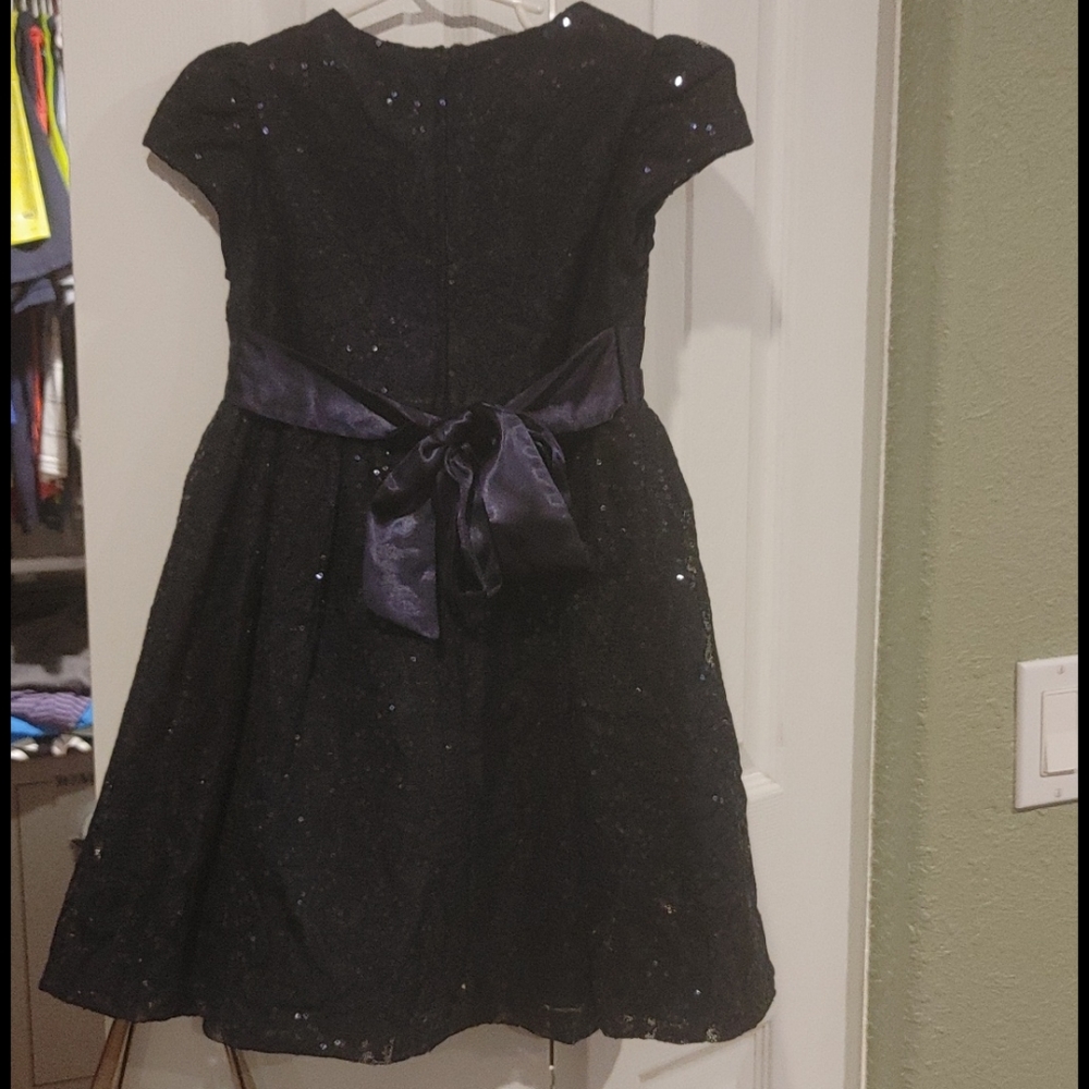 Fancy navy blue girls dress - Picture 2 of 4